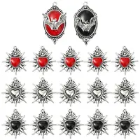 10Pcs 5 Styles Halloween Theme Alloy Resin Pendants