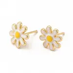 Enamel Daisy Flower Stud Earrings