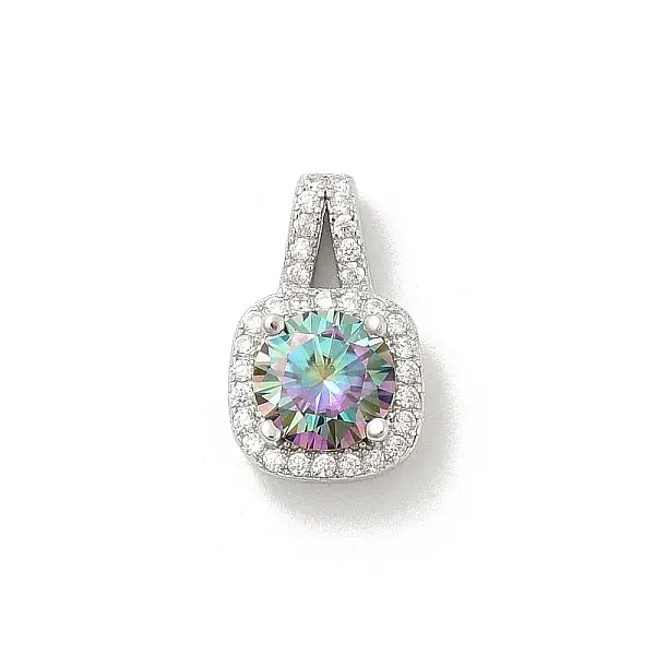 925 Sterling Silver Micro Pave Clear Cubic Zirconia Charms