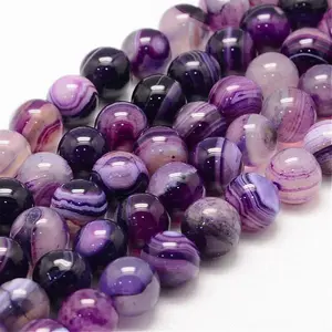 Natural Striped Agate/Banded Agate Bead Strands