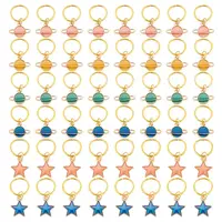 24Pcs Alloy Enamel & Iron Braiding Hair Pendants Decoration Clips