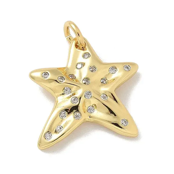 Brass Micro Pave Clear Cubic Zirconia Pendants