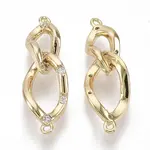 Brass Micro Pave Clear Cubic Zirconia Links connectors