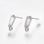 Brass Cubic Zirconia Stud Earring Findings