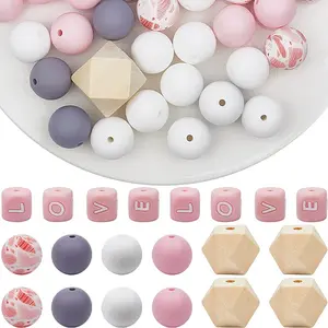 Silicone Alphabet Beads for Bracelet or Necklace Making