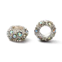 Alloy Rhinestone European Beads