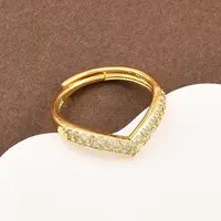 Brass Micro Pave Cubic Zirconia Adjustable Finger Rings for Women