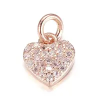 Brass Micro Pave Clear Cubic Zirconia Charms