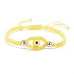 Lampwork Evil Eye Braided Bead Bracelet