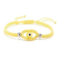 Lampwork Evil Eye Braided Bead Bracelet