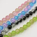 Two Tone Crackle Glass Beads Strands