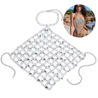 Iron & Clear Acrylic Chest Bikini Body Chains for Sexy Women
