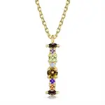 Brass Micro Pave Cubic Zirconia Pendant Necklaces
