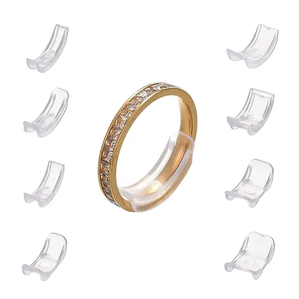 8Pcs 8 Sizes Plastic Invisible Ring Size Adjuster