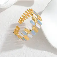 304 Stainless Steel Enamel Cuff Bangles for Women