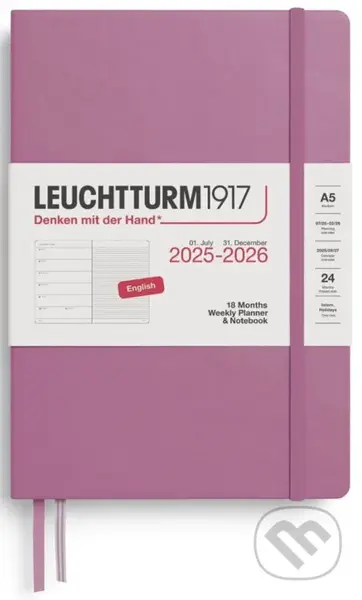 Weekly Planner & Notebook 2026 Medium (A5) 18 Months Dusty Rose