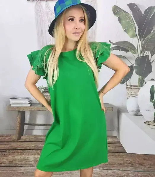 Pri Cotton simple dress with frills