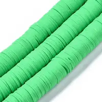 Flat Round Handmade Polymer Clay Beads