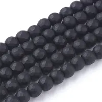 Synthetic Black Stone Beads Strands