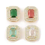 Brass Micro Pave Cubic Zirconia Slide Charms