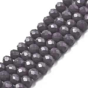 Opaque Solid Color Glass Beads Strands
