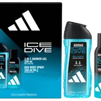 Adidas Ice Dive - deodorant ve spreji 150 ml + 3v1 sprchový gel 250 ml