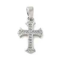 Brass Micro Pave Cubic Zirconia Pendants