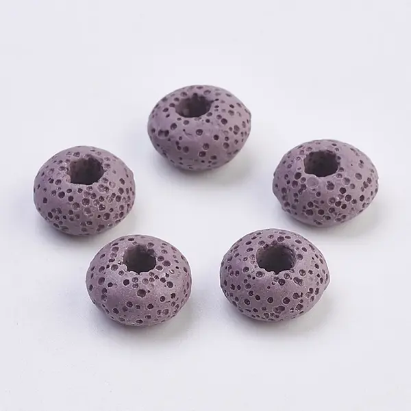 Natural Lava Rock European Beads