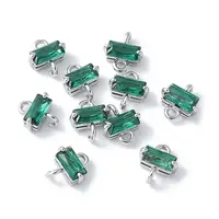 Brass Pave Cubic Zirconia Connector Charms