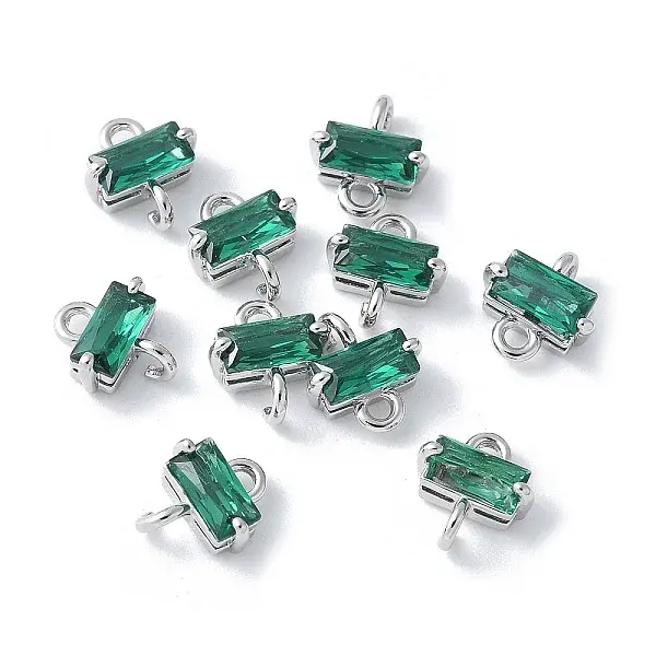 Brass Pave Cubic Zirconia Connector Charms