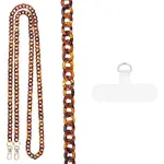 Leopard Print Acrylic Cell Phone Crossbody Curb Chain