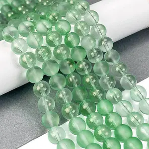Frosted Transparent Glass Bead Strands