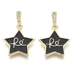 Brass Micro Pave Cubic Zirconia Pendants