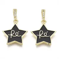 Brass Micro Pave Cubic Zirconia Pendants