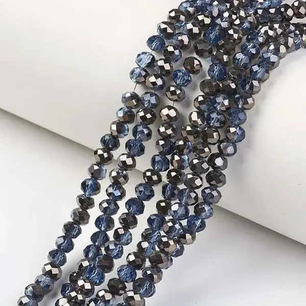 Electroplate Transparent Glass Beads Strands