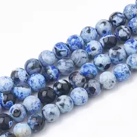 Dyed Natural Fire Crackle Agate Beads Strands