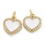 Brass Micro Pave Clear Cubic Zirconia Pendants