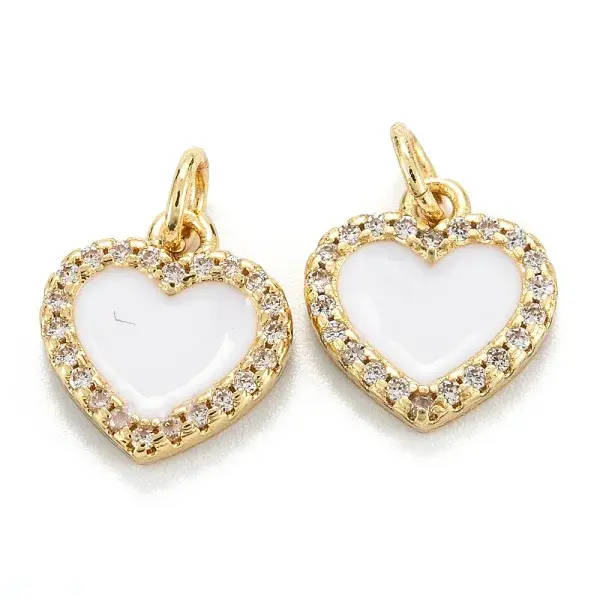 Brass Micro Pave Clear Cubic Zirconia Pendants