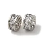 Brass Micro Pave Cubic Zirconia Beads