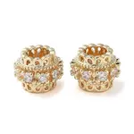 Rack Plating Brass with Cubic Zirconia European Beads