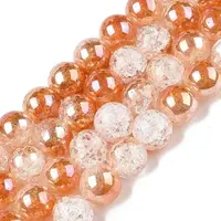 Electroplated Crackle Glass Beads Strands