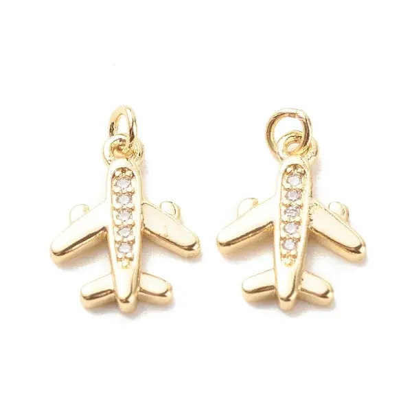 Brass Micro Pave Clear Cubic Zirconia Pendants