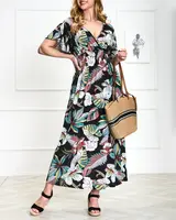 Resti Women's black floral midi dress - Clothing