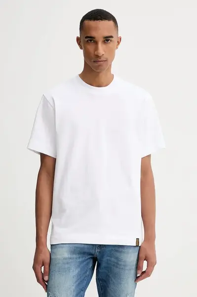 Bavlněné tričko G-Star pánské, bílá barva, D27769.D709