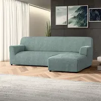 Bielastické potahy COSTINA mátová sedačka s otomanem vpravo (š. 170 - 300 cm)