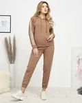 Resti Brown women's insulated tracksuit set with stripes - Clothing