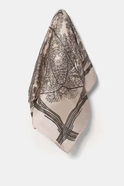 Hedvábný šátek Answear.LAB dámský, béžová barva