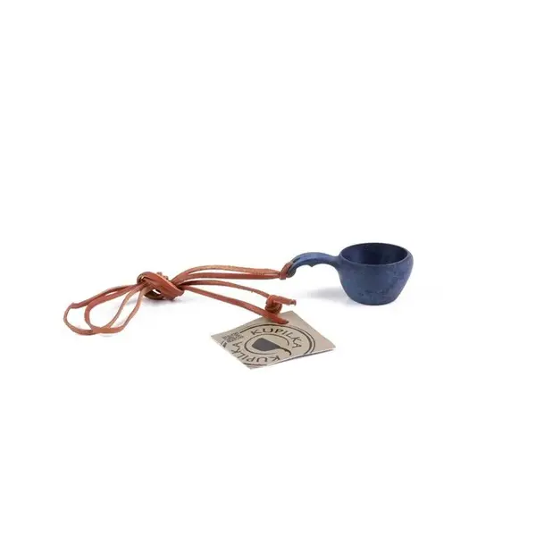 K1M Kupilka Mini cup Blue Volume 1 cl, weight 6 g, leather cord 100 cm