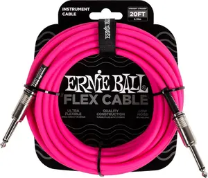 Ernie Ball Flex Instrument Cable 20' Pink