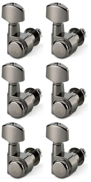 Schaller M6 Pin 6 left Ruthenium Locking Staggered 19,5 + 21,0